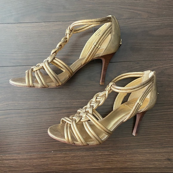 BRAND NEW - NWOB Tory Burch gold heels - Picture 3 of 8